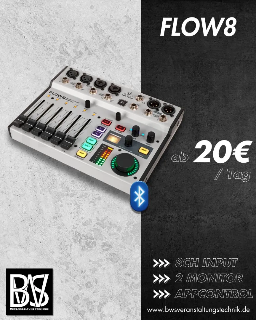 Behringer Flow 8 mieten Wittlich – BWS Veranstaltungstechnik